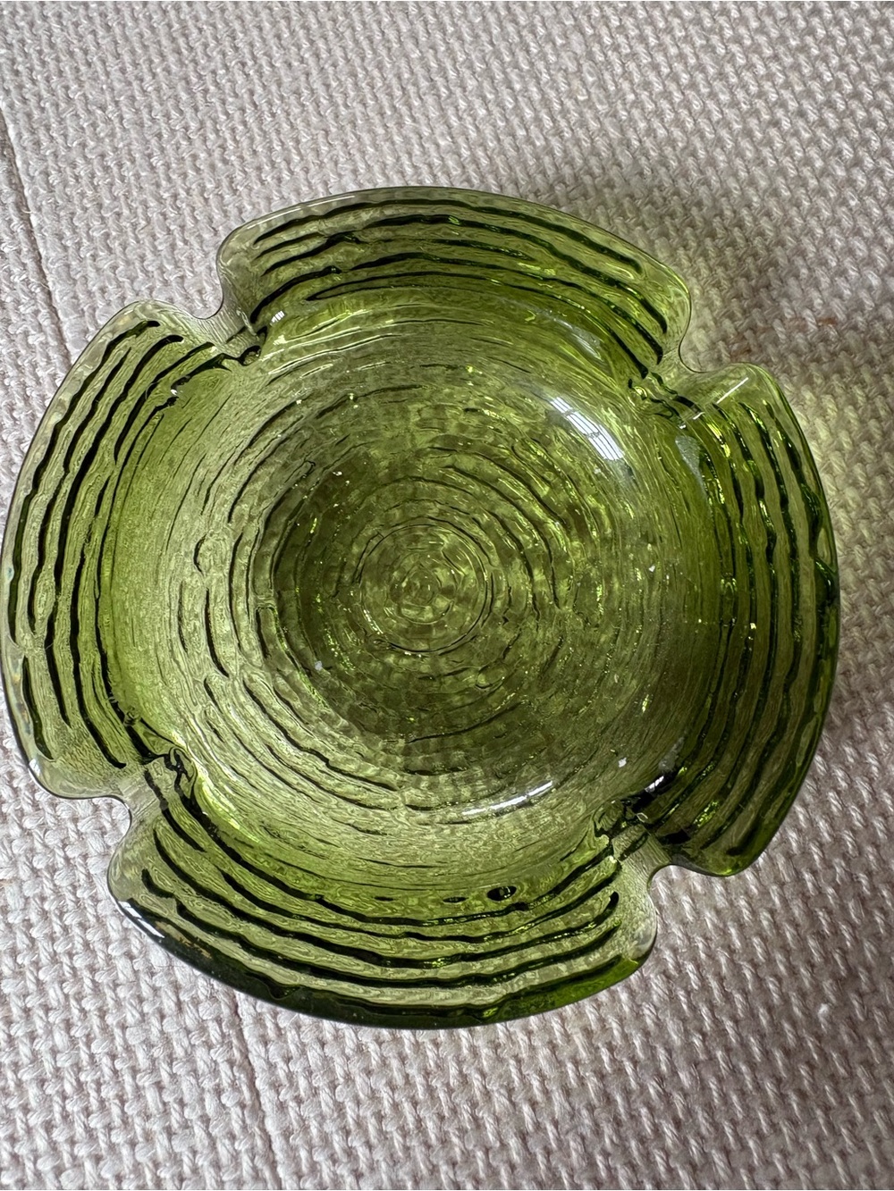 Mid century Anchor Hocking Soreno Glass Ashtray